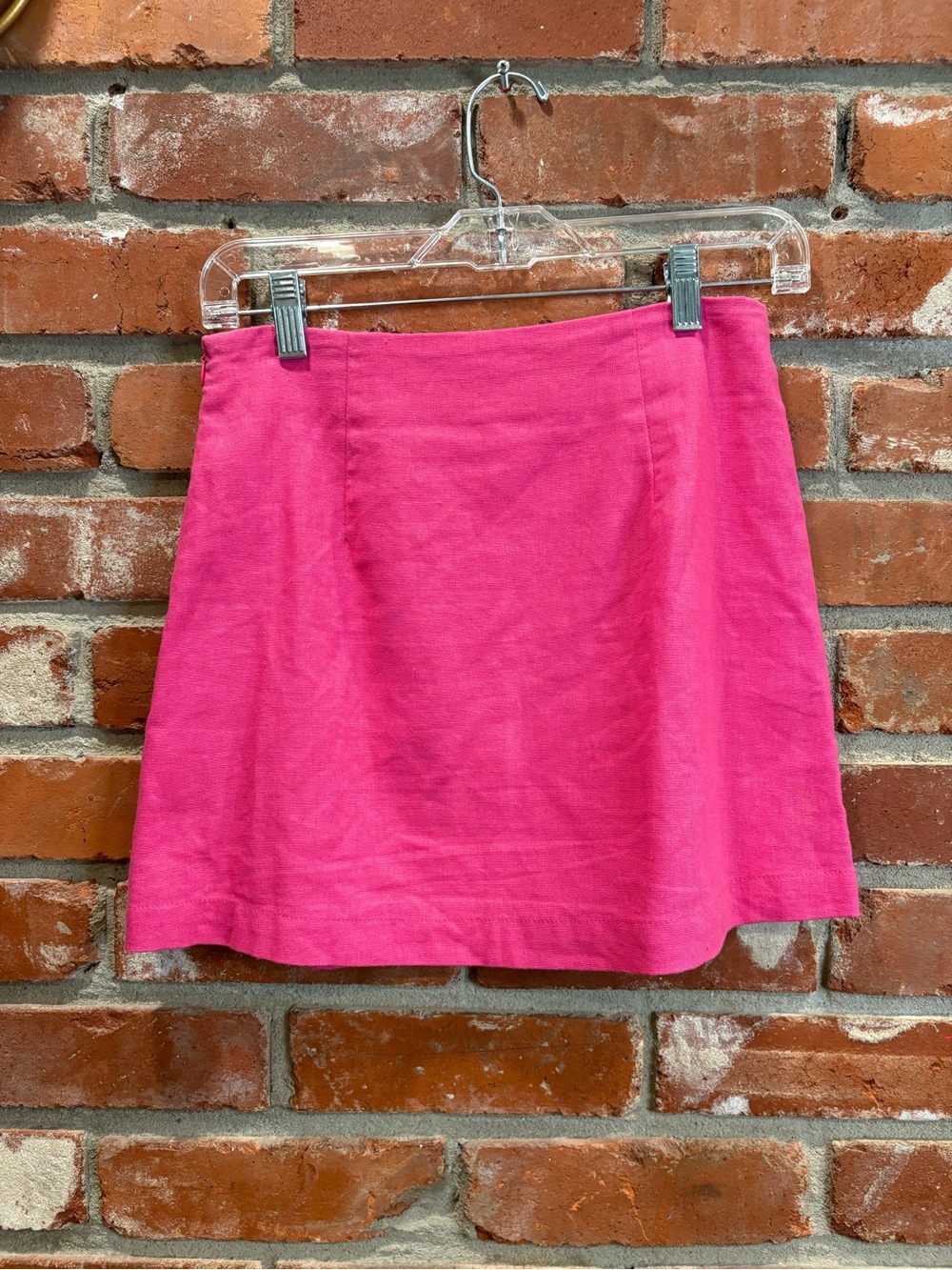 skylar + madison Pink Linen Cotton Blend Mini Skirt Size S - Picture 4 of 7